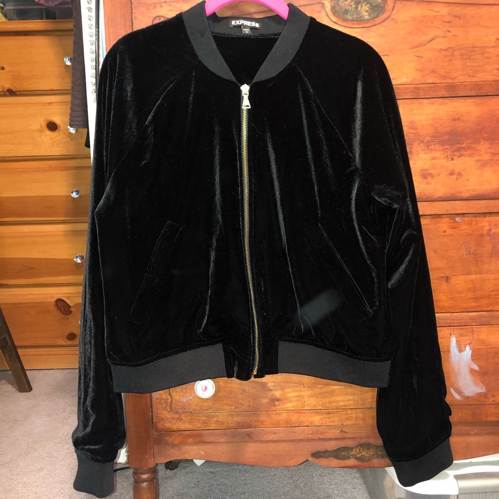 Express velvet bomber blazer large